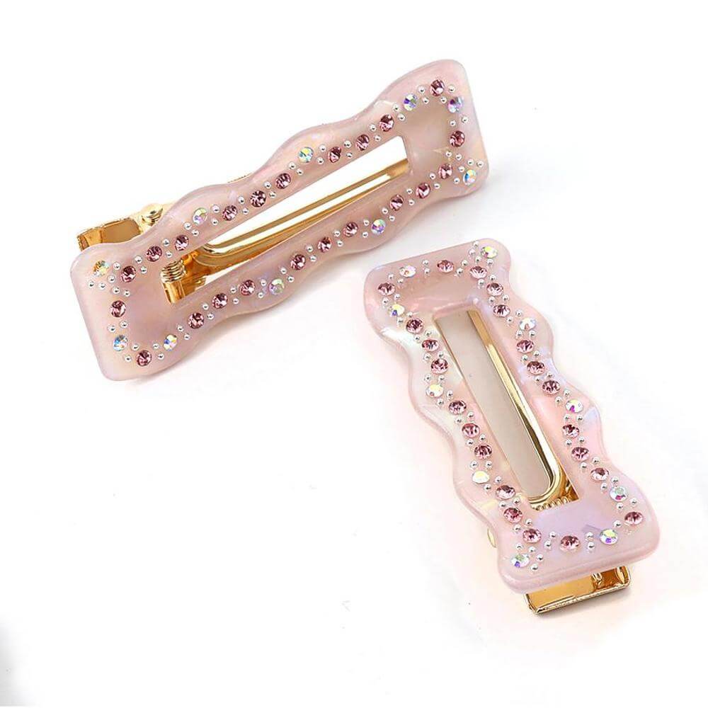 Peace of Mind Diamante Studded Hair Slides 2 Pack